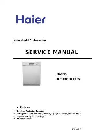 Haier HDB18EB Service Manual first page preview