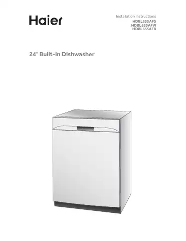 Haier HDBL655AFS Installation Instructions Manual first page preview