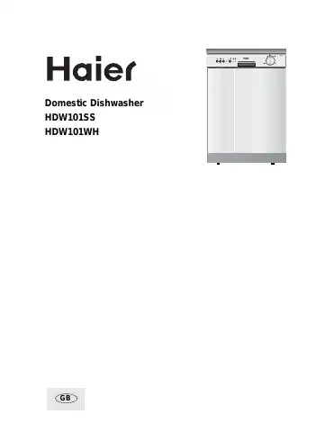 Haier HDW101SS Owner's Manual first page preview