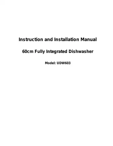 Haier UDW603 Instruction And Installation Manual first page preview