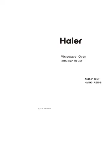 Haier AED-3190ET Instructions For Use Manual first page preview
