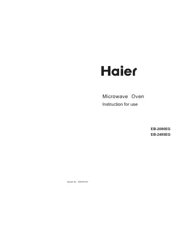 Haier EB-2080EG Instructions For Use Manual first page preview