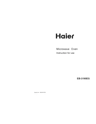 Haier EB-3190EG Instructions For Use Manual first page preview