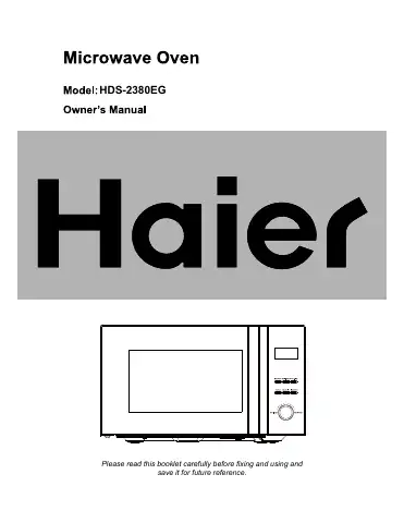 Haier HDS-2380EG Owner's Manual first page preview