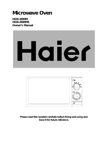 Haier HGN-2690M Owner's Manual first page preview