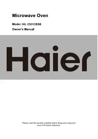 Haier HIL 2301CBSB Owner's Manual first page preview