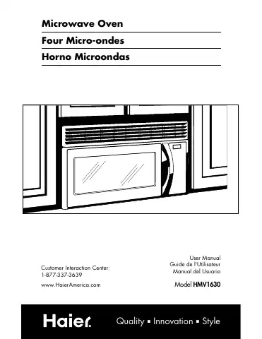Haier HMV1630 User Manual first page preview