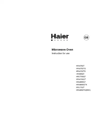 Haier HR-6752T Instructions For Use Manual first page preview