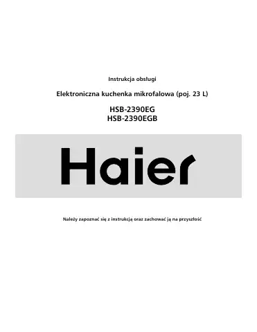 Haier HSB-2390EG Instructions For Use Manual first page preview