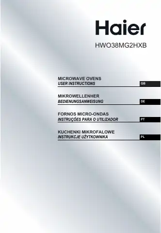 Haier HWO38MG2HXB User Instructions first page preview