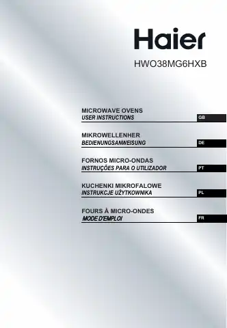 Haier HWO38MG6HXB User Instructions first page preview