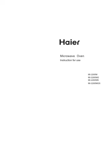 Haier MI-2280M Instructions For Use Manual first page preview