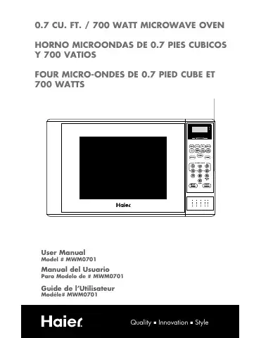 Haier MWM0701 User Manual first page preview