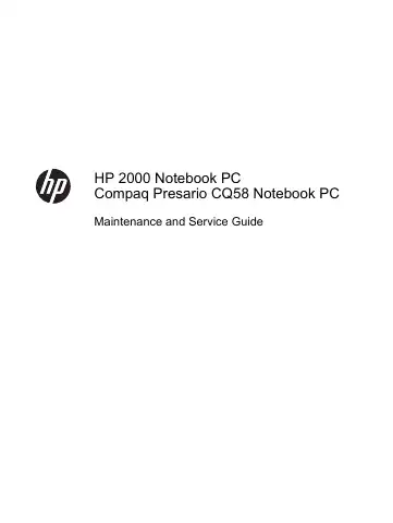 HP Presario CQ58-a00 Maintenance And Service Manual first page preview