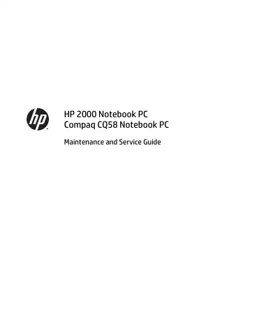 HP Compaq CQ58 Maintenance And Service Manual first page preview