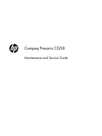 HP Compaq Presario CQ58 Maintenance And Service Manual first page preview