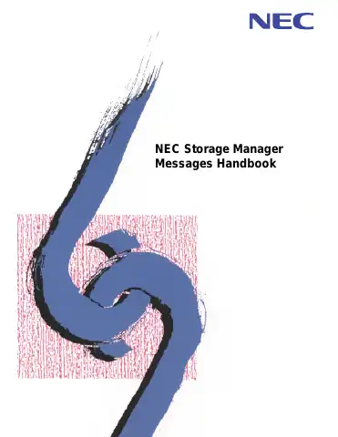 NEC Storage Manager Messages Handbook first page preview