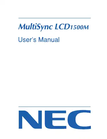 NEC 1500M LA-1524HMW User Manual first page preview