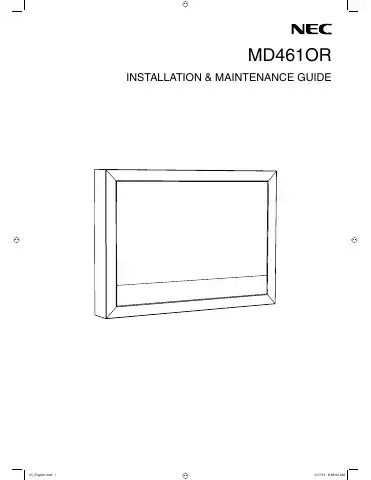 NEC MD461OR Installation & Maintenance Manual first page preview