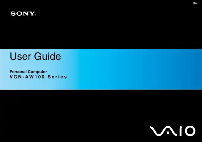 Sony VAIO VGN-AW100 Series User Manual first page preview
