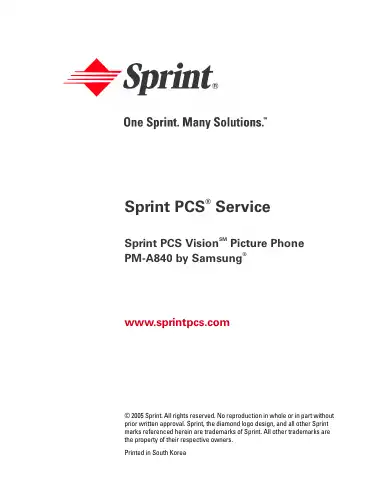 Samsung PM-A840 Owner's Manual first page preview