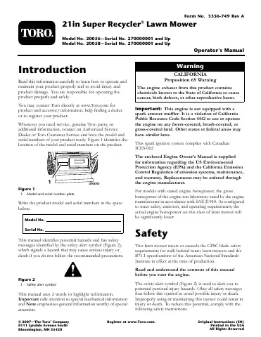 Toro 20056 Operator's Manual first page preview