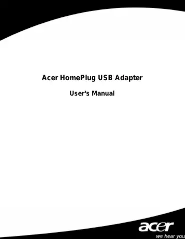 Acer HOMEPLUG User Manual first page preview