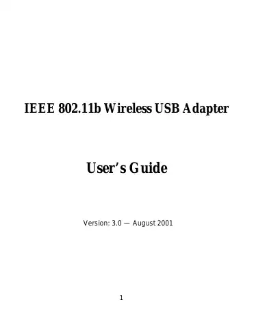 Acer IEEE 802.11b Wireless USB Adapter User Manual first page preview