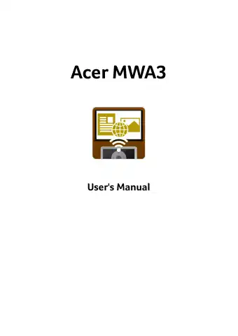 Acer MWA3 User Manual first page preview