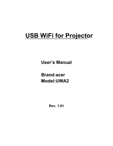 Acer UWA2 User Manual first page preview