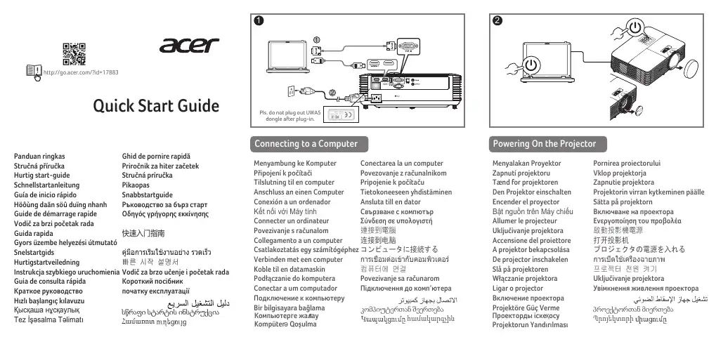 Acer UWA5 Quick Start Manual first page preview