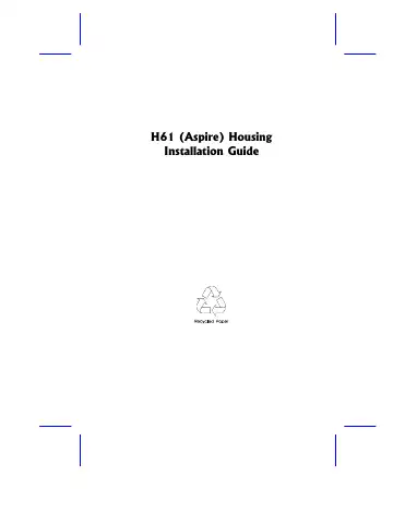 Acer H61 Housing Install Manual first page preview