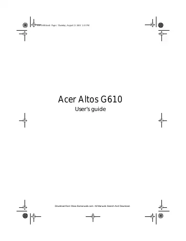 Acer Altos G610 User Manual first page preview