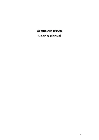 Acer 101/201 User Manual first page preview