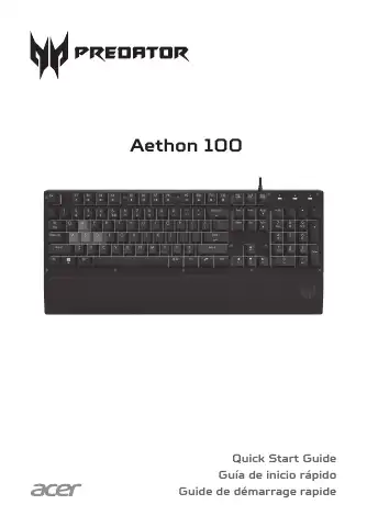 Acer Predator Aethon 100 Quick Start Manual first page preview