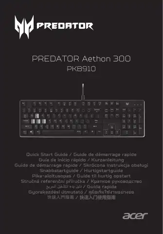 Acer PREDATOR Aethon 300 PKB910 Quick Start Manual first page preview