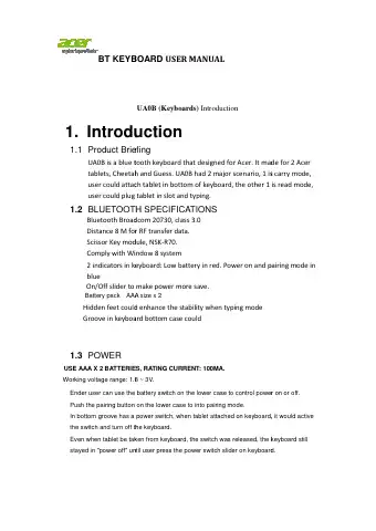 Acer UA0B User Manual first page preview