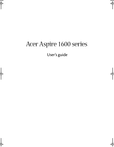 Acer Aspire 1600 User Manual first page preview