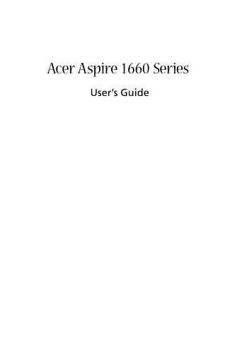 Acer Aspire 1660 User Manual first page preview