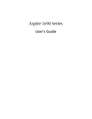 Acer Aspire 1690 User Manual first page preview