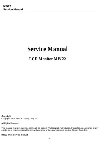 Acer MW22 Service Manual first page preview