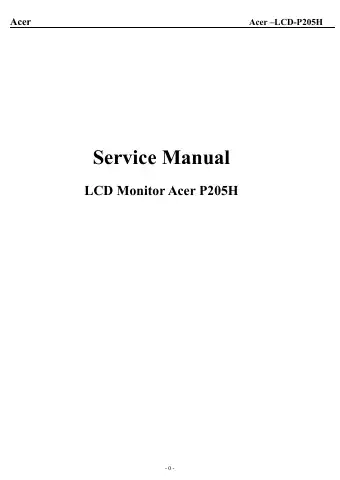 Acer P205H Service Manual first page preview
