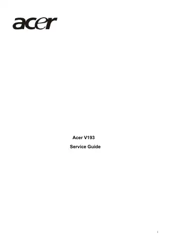 Acer V193 Service Manual first page preview