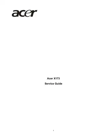 Acer X173 Service Manual first page preview
