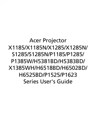 Acer X1185 User Manual first page preview