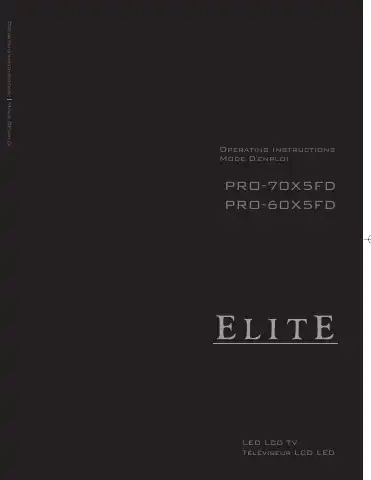 Sharp Elite PRO-60X5FD Operating Instructions Manual first page preview