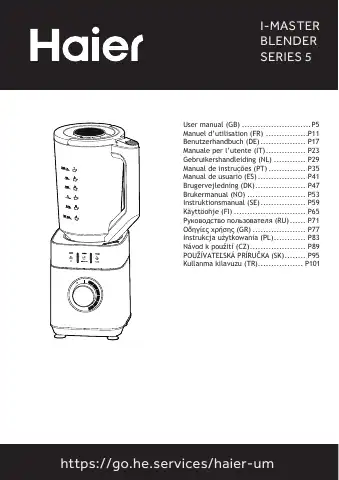 Haier I-MASTER 5 Series User Manual first page preview