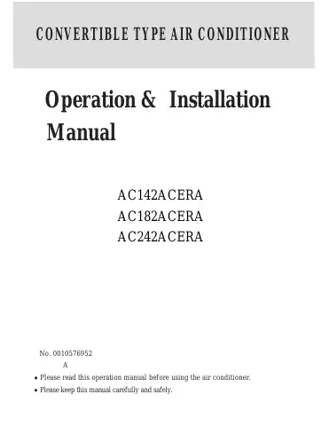 Haier AC142ACERA Operation And Installation Manual first page preview