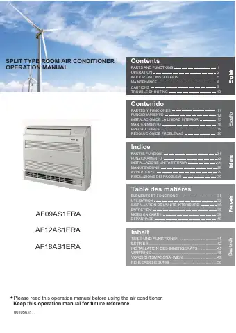 Haier AF09AS1ERA Operation Manual first page preview