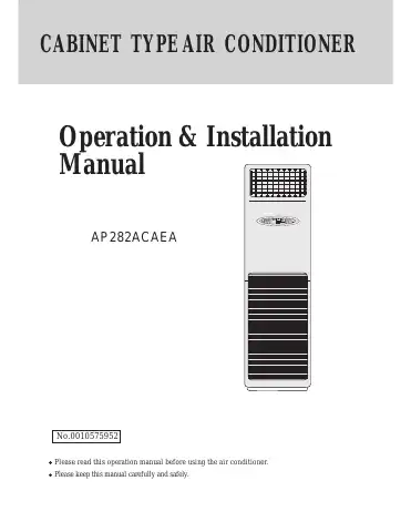 Haier AP282ACAEA Operation And Installation Manual first page preview